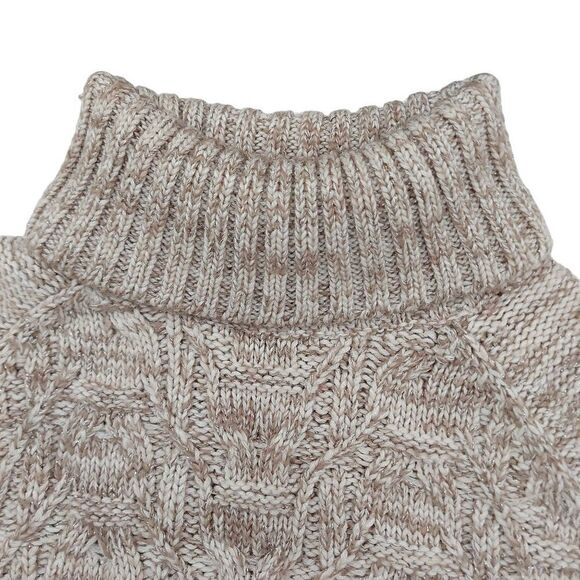 Coldwater Creek Sweater Womens Medium Beige  Merino Wool Turtleneck Long Sleeve - Picture 5 of 12